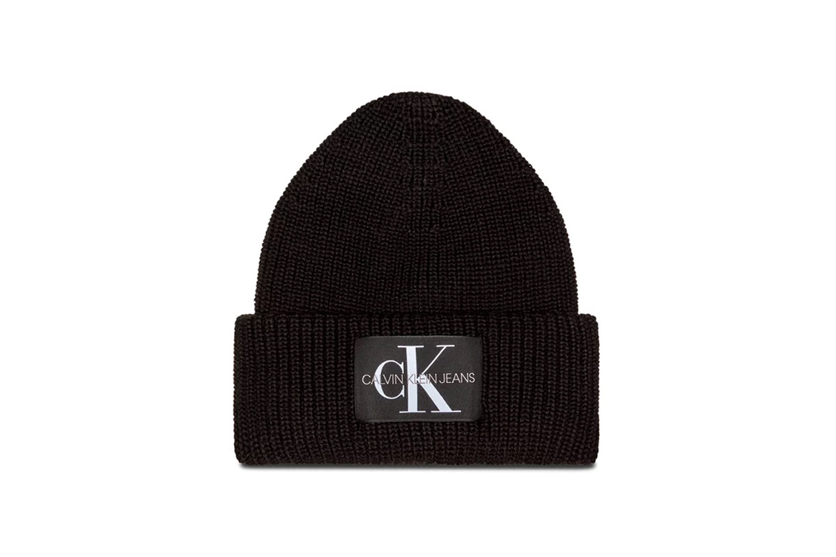 Calvin Klein Monologo Patch Beanie Σκουφάκι Χειμερινό (K60K607383 BDS) Μαύρο